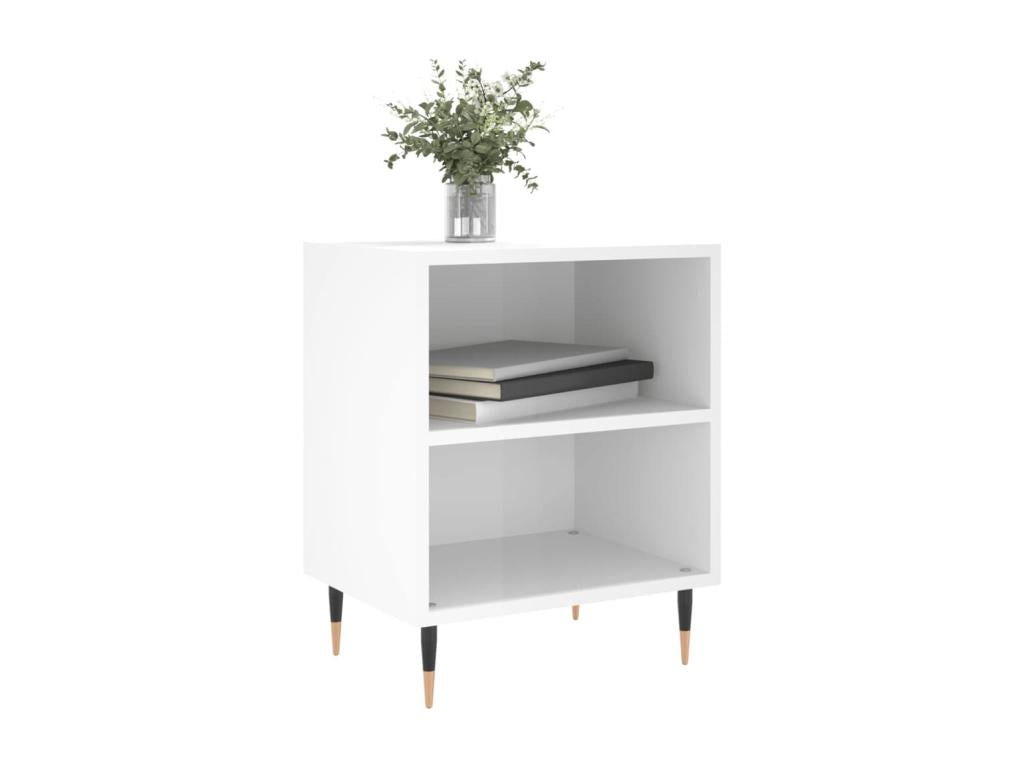 White Engineered Wood Nightstand, 40 x 30 x 50 cm