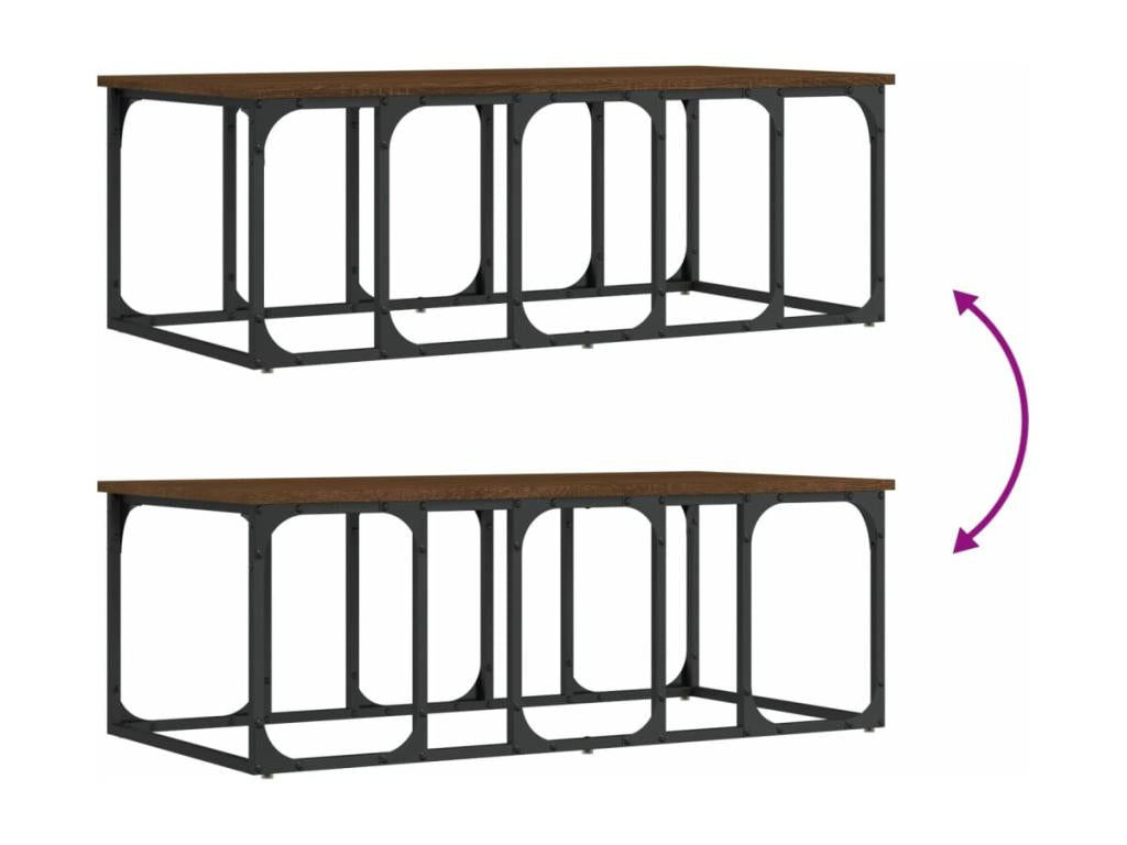 Brown Engineered Wood Coffee Table, 100 x 50 x 35.5 cm