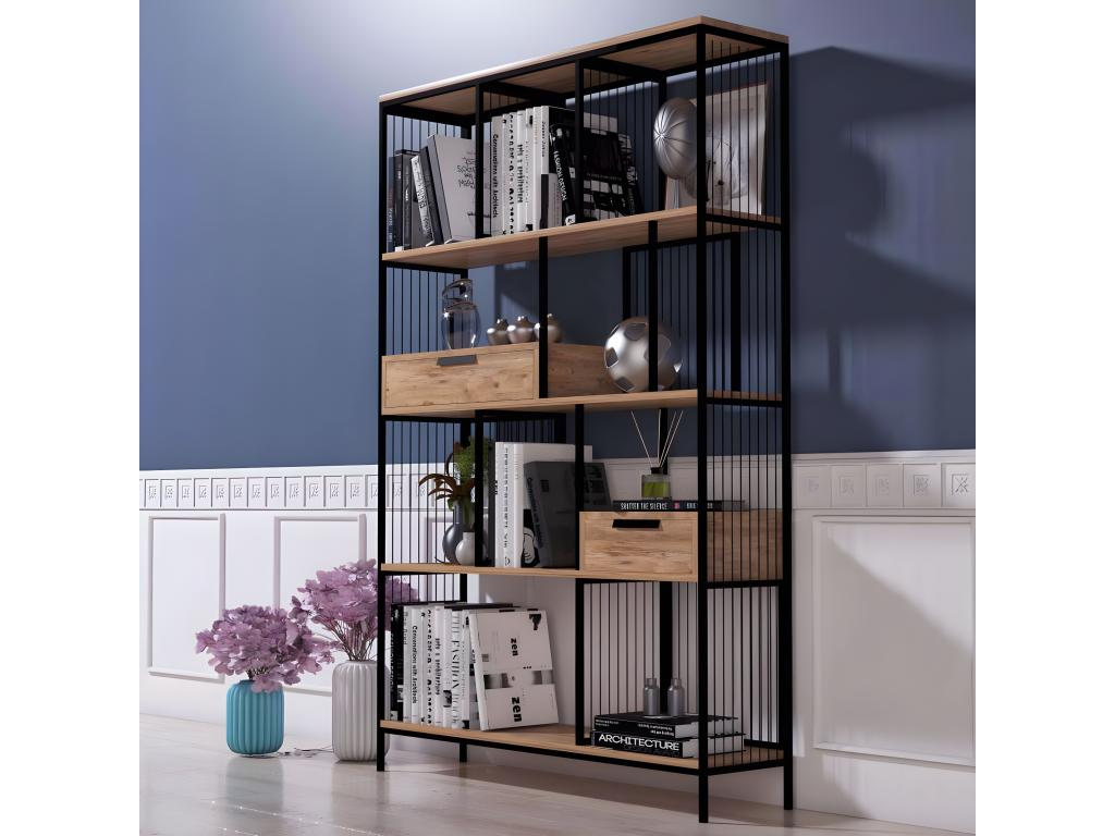 Brown Metal Bookcase