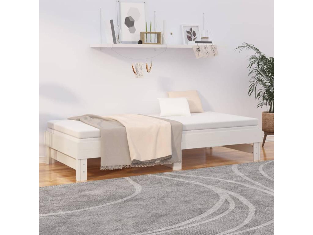 White Pine Wood Bed Frame, 2 x 100 x 200 cm