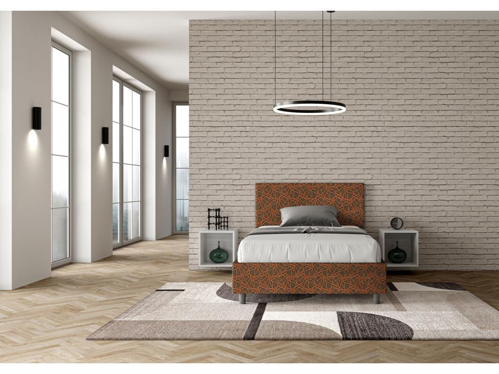 Gray Fabric Bed Frame, 120 x 190 cm