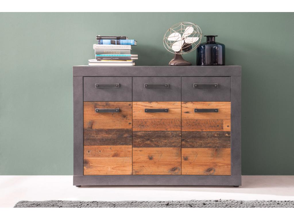 Gray Oak Wood Dresser