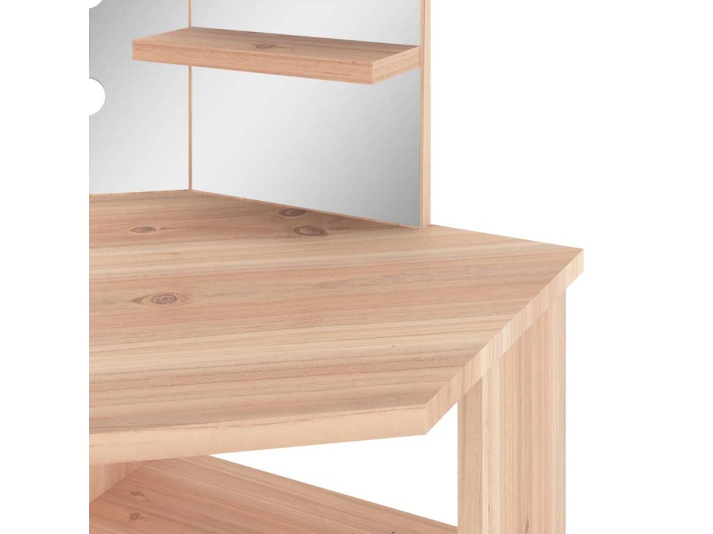 Brown Oak Wood Vanity Table, 111 x 54 x 141.5 cm