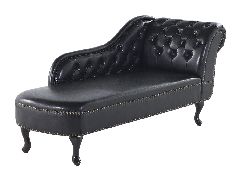 Black Leather Chaise Lounge