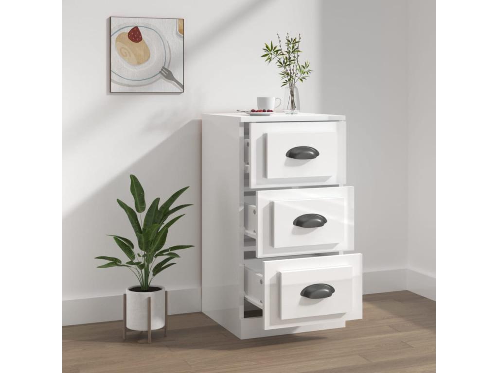 White Engineered Wood Sideboard, 36 x 35.5 x 67.5 cm