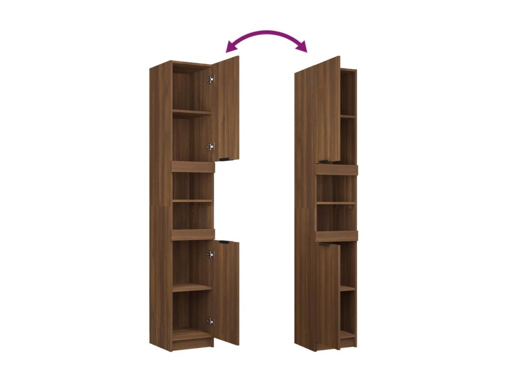 Brown Engineered Wood Wardrobe, 32 x 34 x 188.5 cm