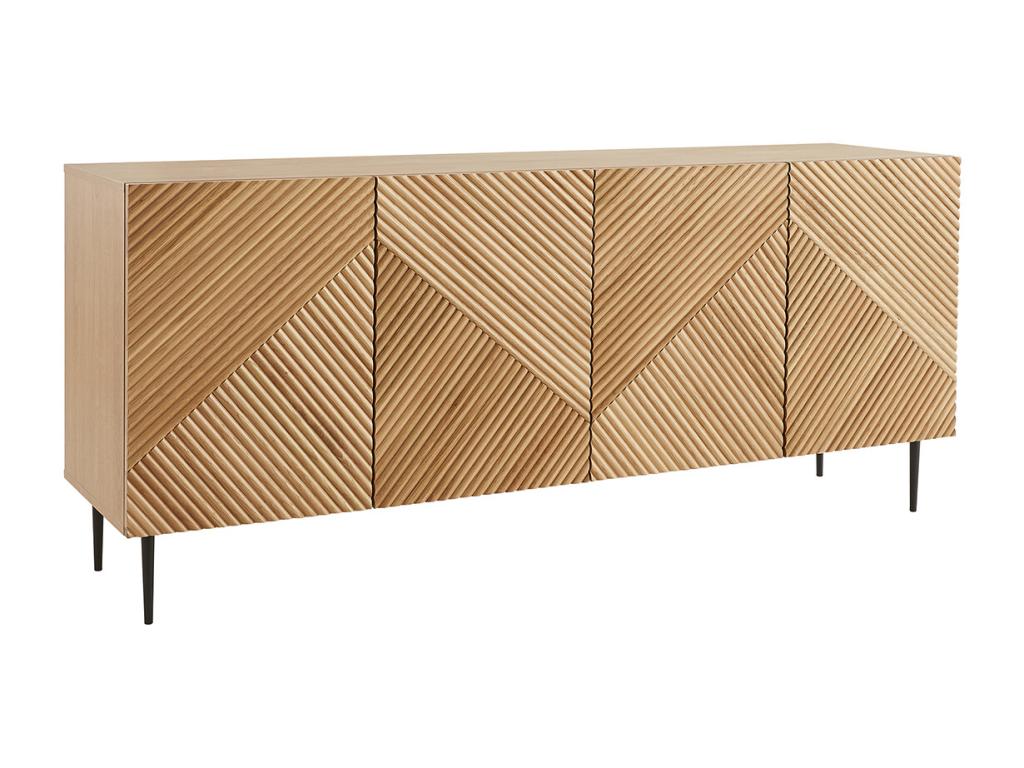 Beige Oak Wood Sideboard