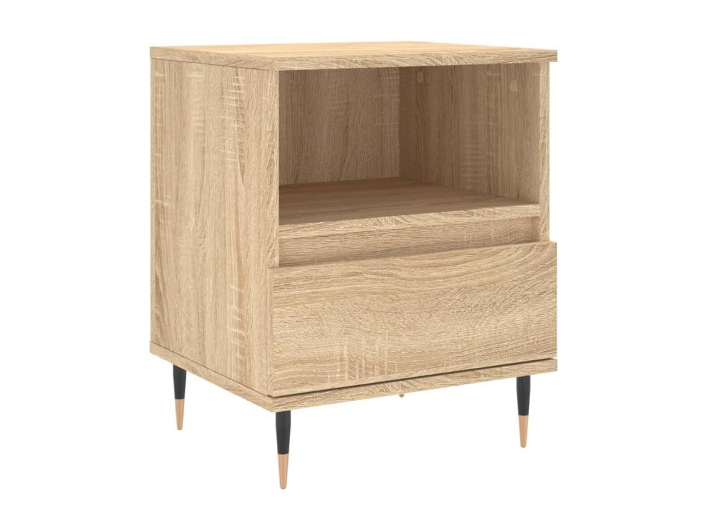 Natural Oak Wood Nightstand, 40 x 35 x 50 cm