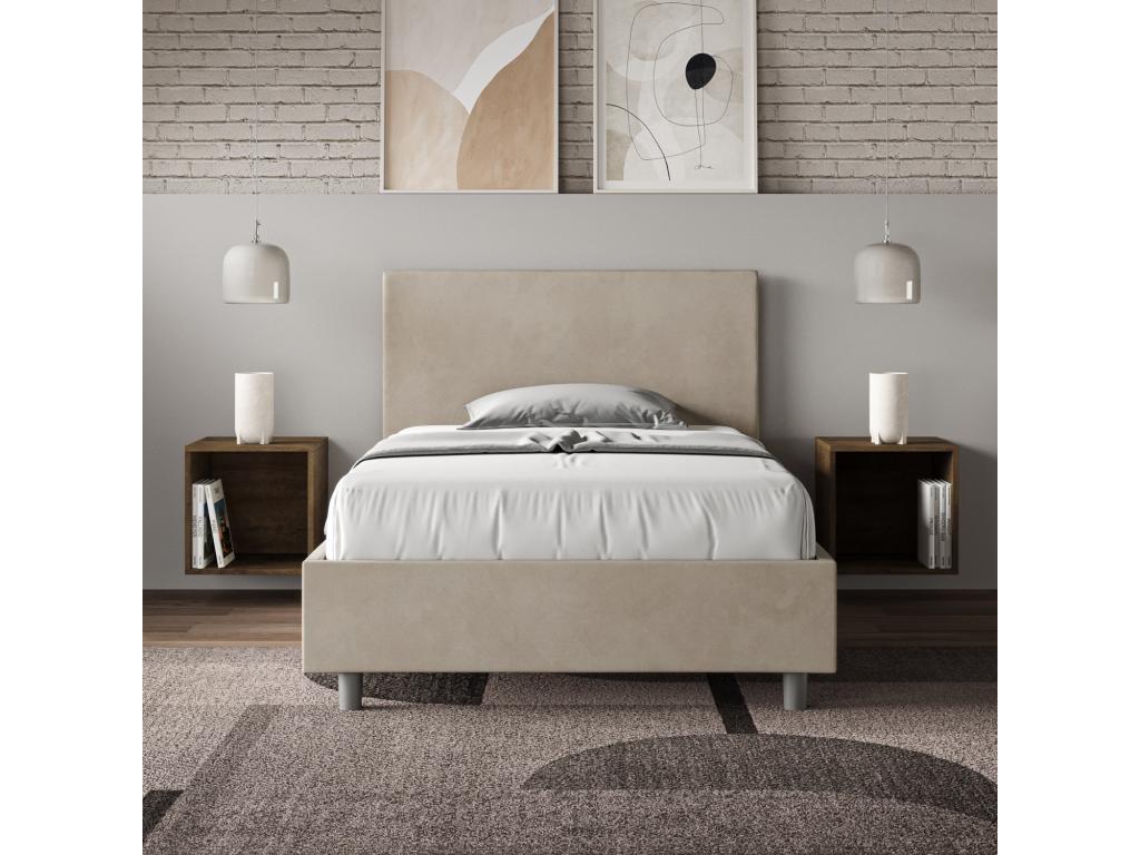 Beige Bed Frame, 120 x 200 cm