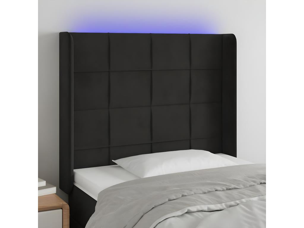 Black Velvet Headboard, 103 x 16 x 118 cm