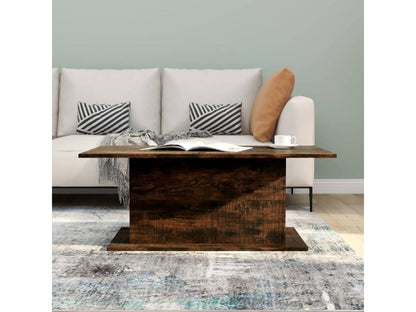 Brown Oak Wood Coffee Table, 102 x 55.5 x 40 cm