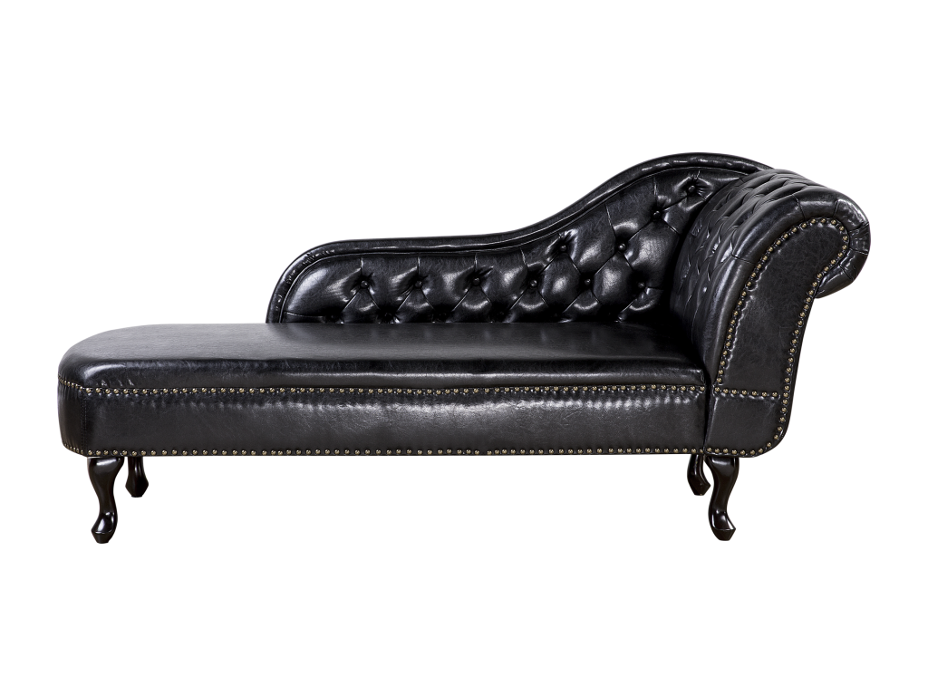 Black Leather Chaise Lounge