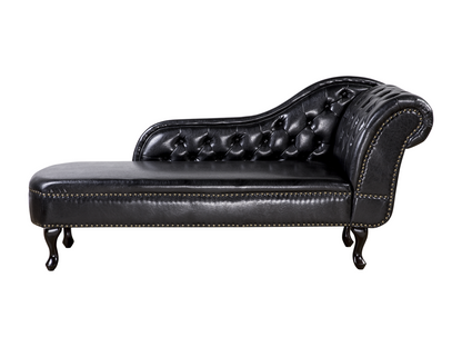 Black Leather Chaise Lounge