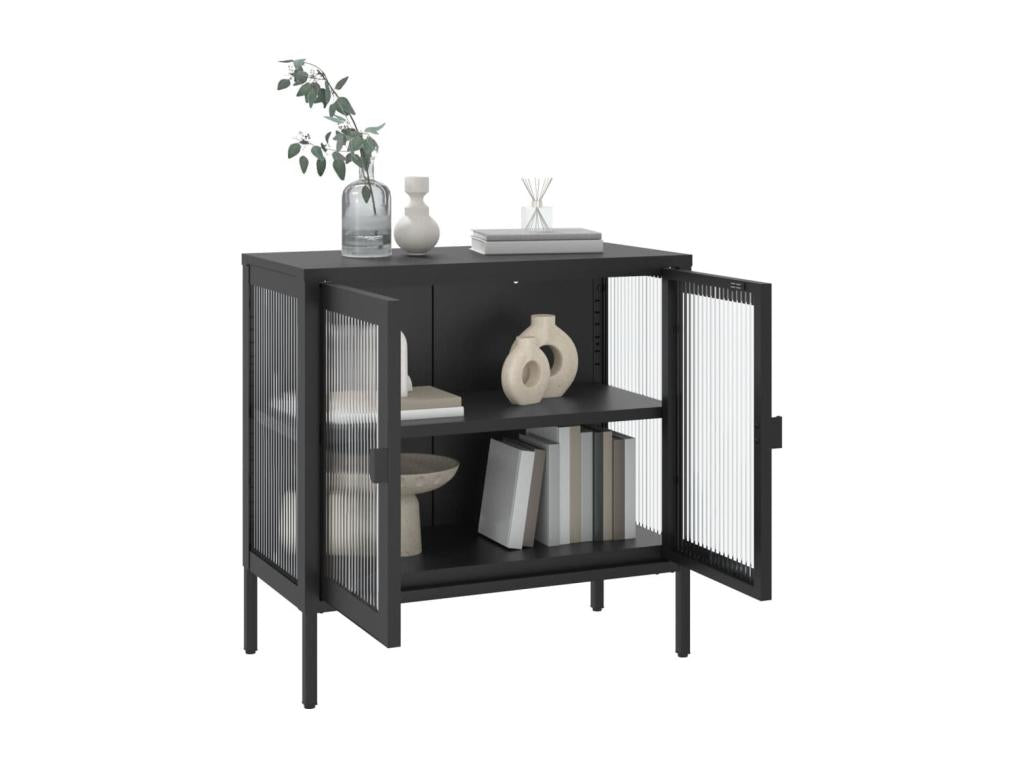 Black Glass Sideboard, 70 x 35 x 70 cm