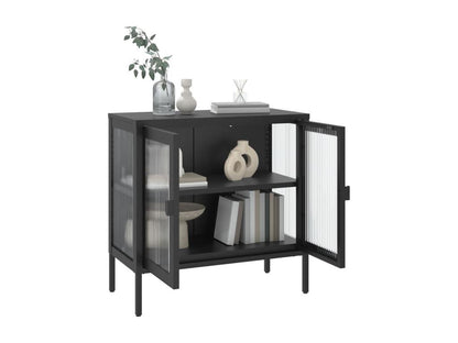 Black Glass Sideboard, 70 x 35 x 70 cm