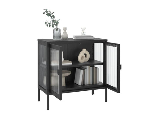 Black Glass Sideboard, 70 x 35 x 70 cm