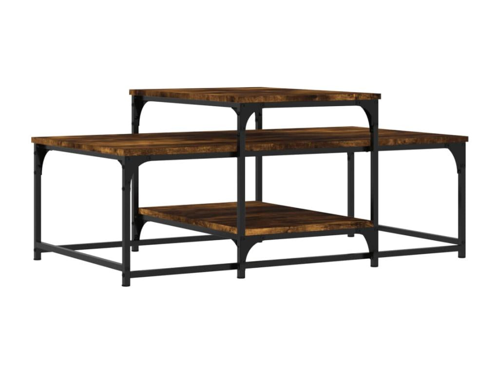 Brown Oak Wood Coffee Table, 102 x 60 x 45 cm