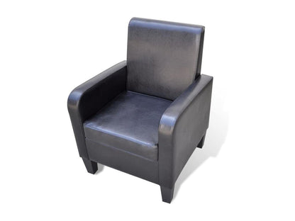 Black Faux Leather Accent Chair