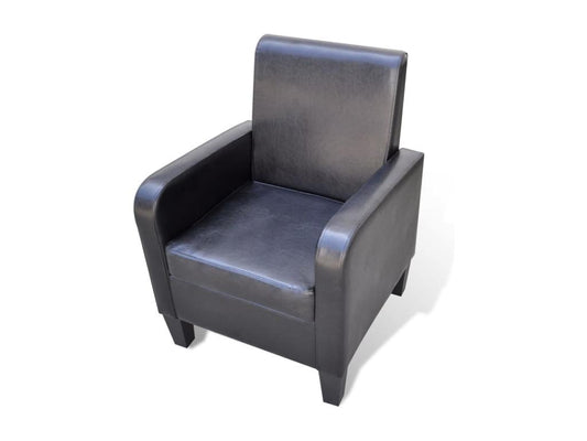 Black Faux Leather Accent Chair
