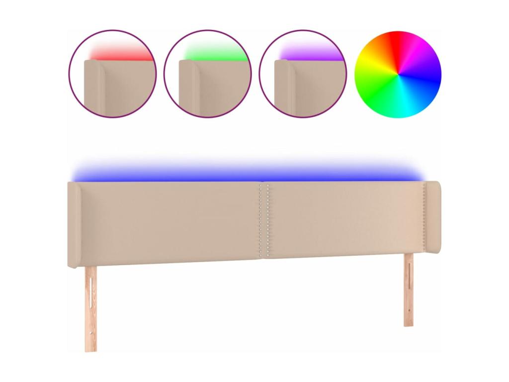 Brown Faux Leather Headboard, 183 x 16 x 78 cm