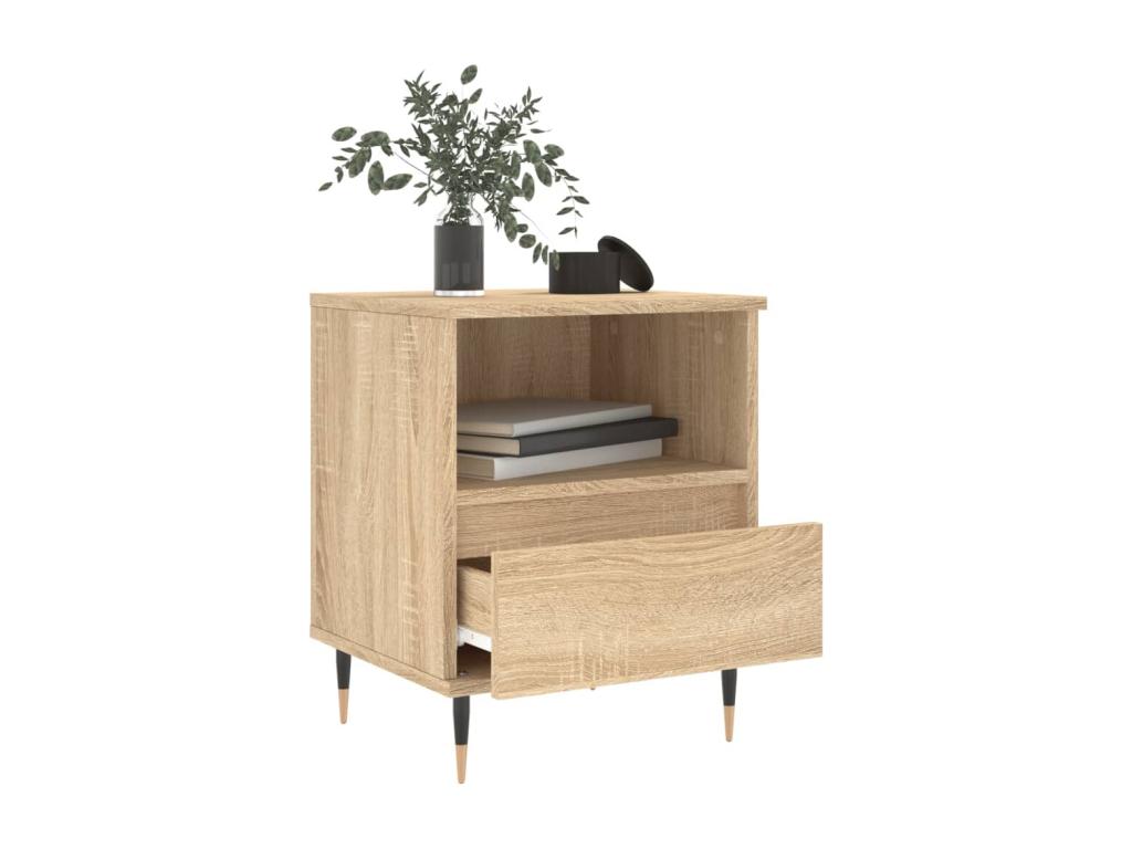 Natural Oak Wood Nightstand, 40 x 35 x 50 cm