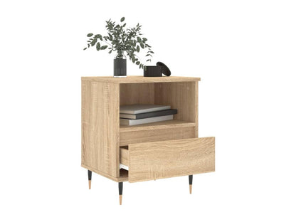 Natural Oak Wood Nightstand, 40 x 35 x 50 cm