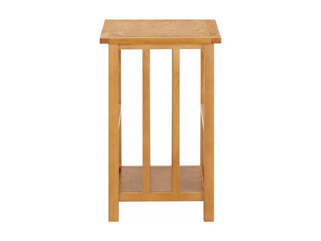 Brown Oak Wood Side Table