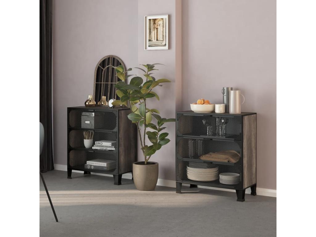 Gray Metal Wardrobe, 72 x 36 x 82 cm