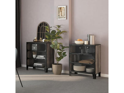 Gray Metal Wardrobe, 72 x 36 x 82 cm