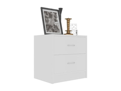 White Engineered Wood Nightstand, 40 x 30 x 40 cm