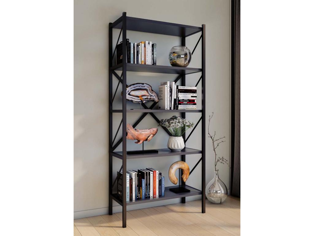 Black Metal Bookcase