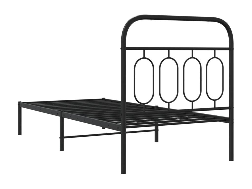 Black Metal Headboard, 90 x 200 cm