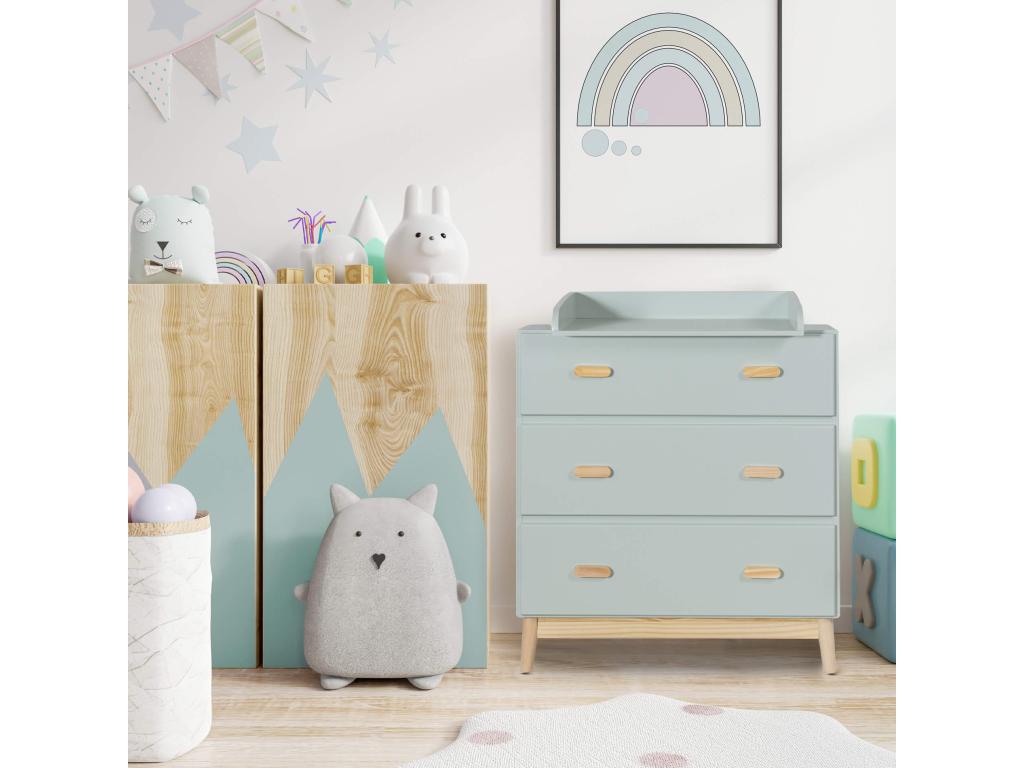 Green Pine Wood Table, 100 x 80 x 42 cm