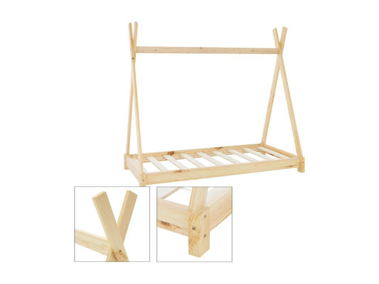 Natural Bed Frame, 80 x 160 cm