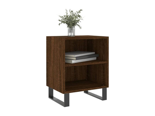 Brown Engineered Wood Nightstand, 40 x 30 x 50 cm