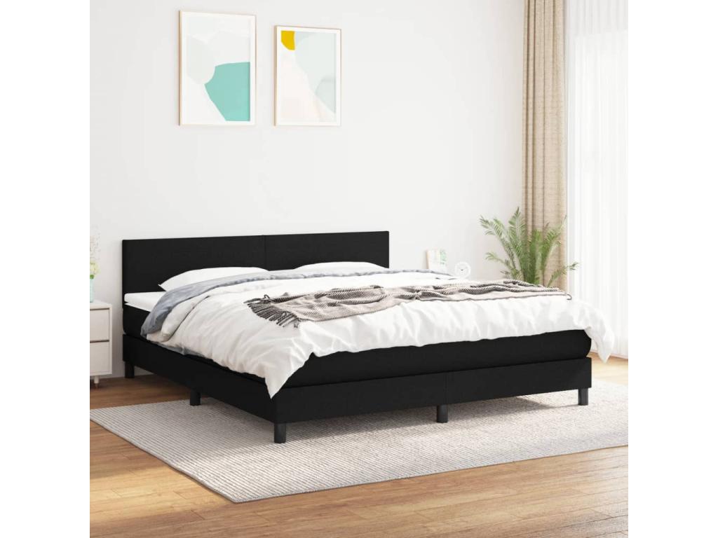 Black Fabric Mattress, 160 x 200 cm