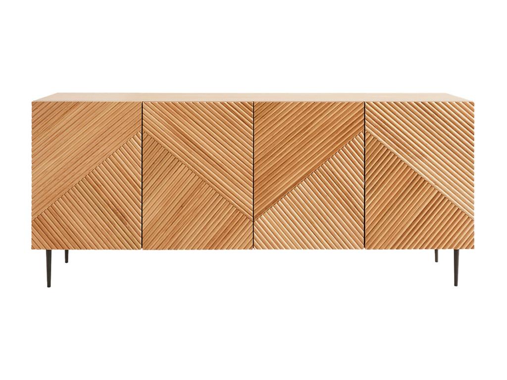 Beige Oak Wood Sideboard