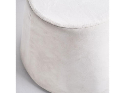 Beige Velvet Ottoman, 31.5 x 34 x 46.5 cm