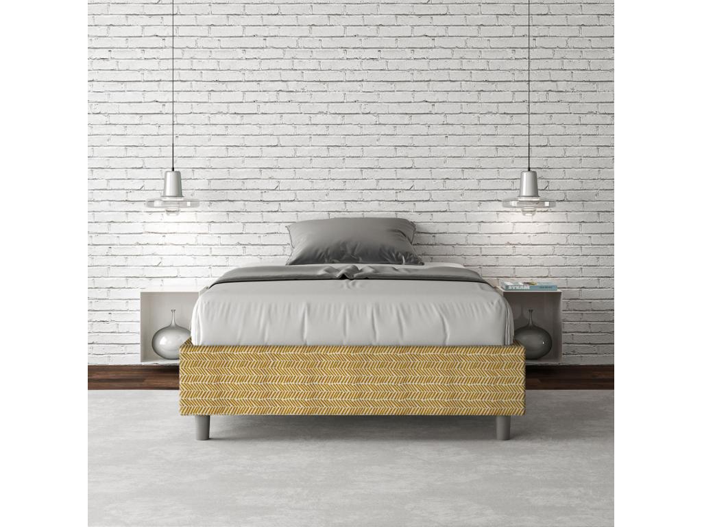 Yellow Fabric Bed Frame, 120 x 210 cm