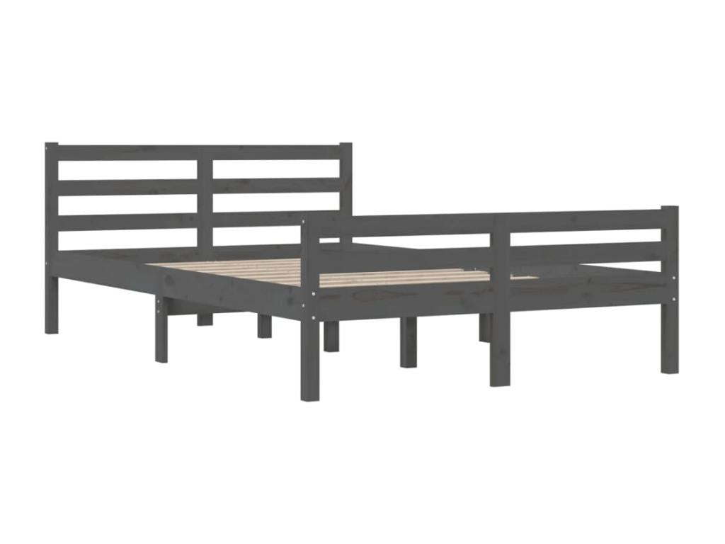 Gray Solid Wood Bed Frame, 150 x 200 cm