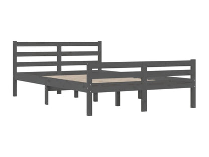 Gray Solid Wood Bed Frame, 150 x 200 cm