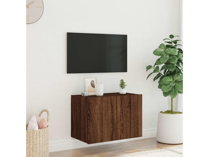 Brown Oak Wood TV Stand, 60 x 35 x 41 cm