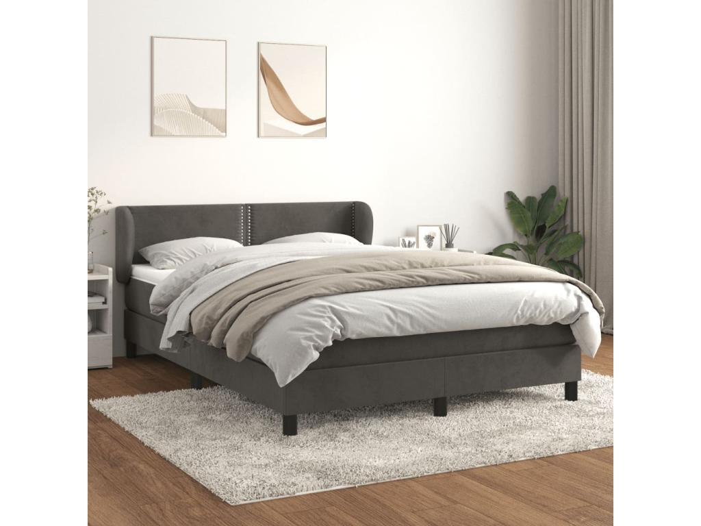 Gray Velvet Mattress, 140 x 190 cm