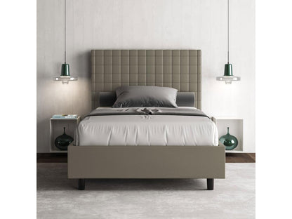 Brown Faux Leather Bed Frame, 140 x 210 cm