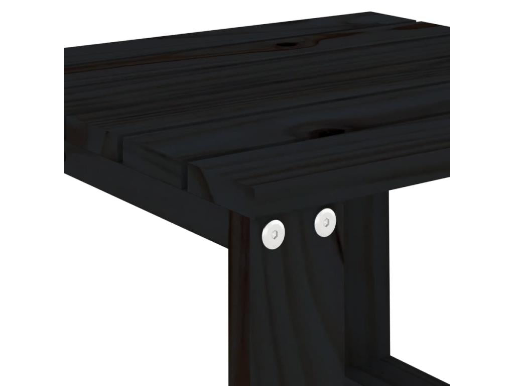 Black Solid Wood Table Set of 2