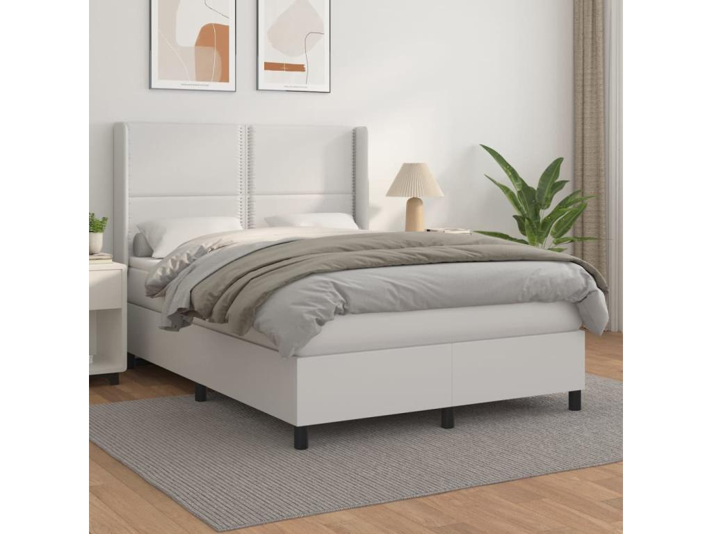 White Faux Leather Mattress, 140 x 190 cm