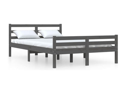 Gray Solid Wood Bed Frame, 150 x 200 cm