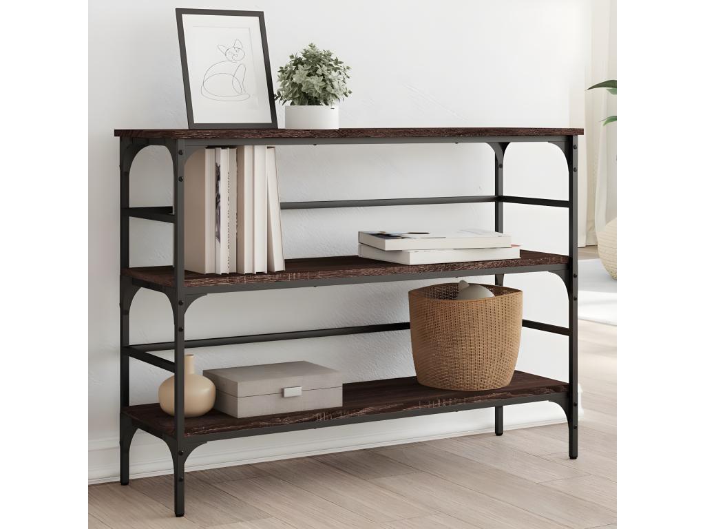 Brown Engineered Wood Table, 100 x 32 x 75 cm