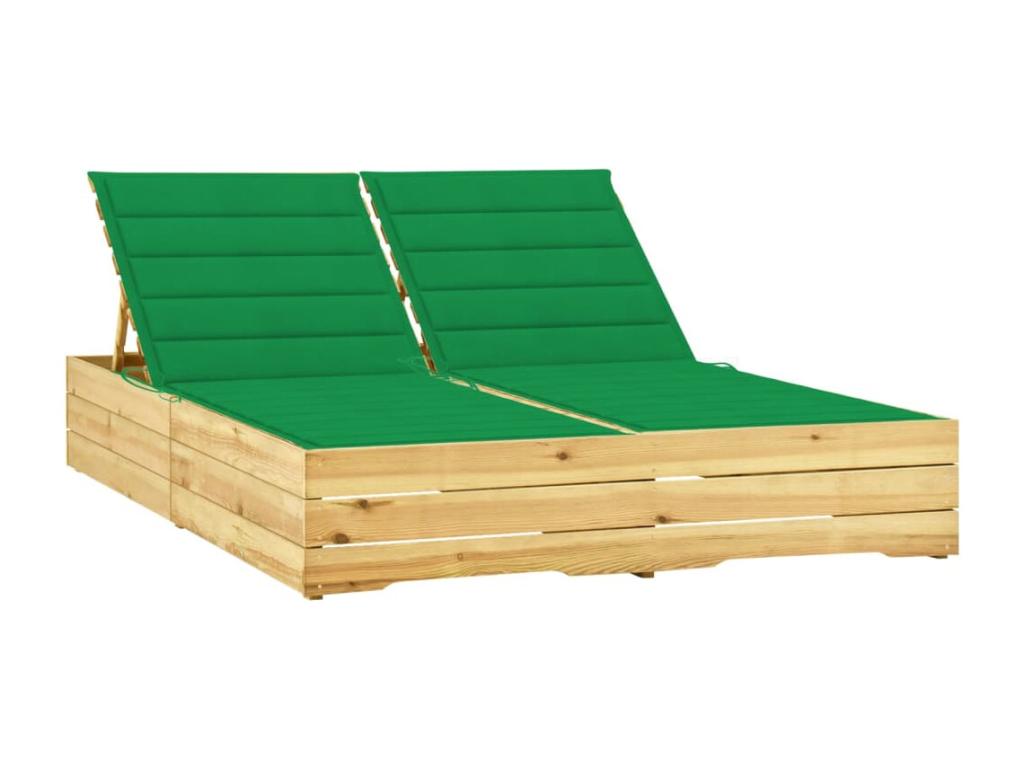 Green Pine Wood Chaise Lounge