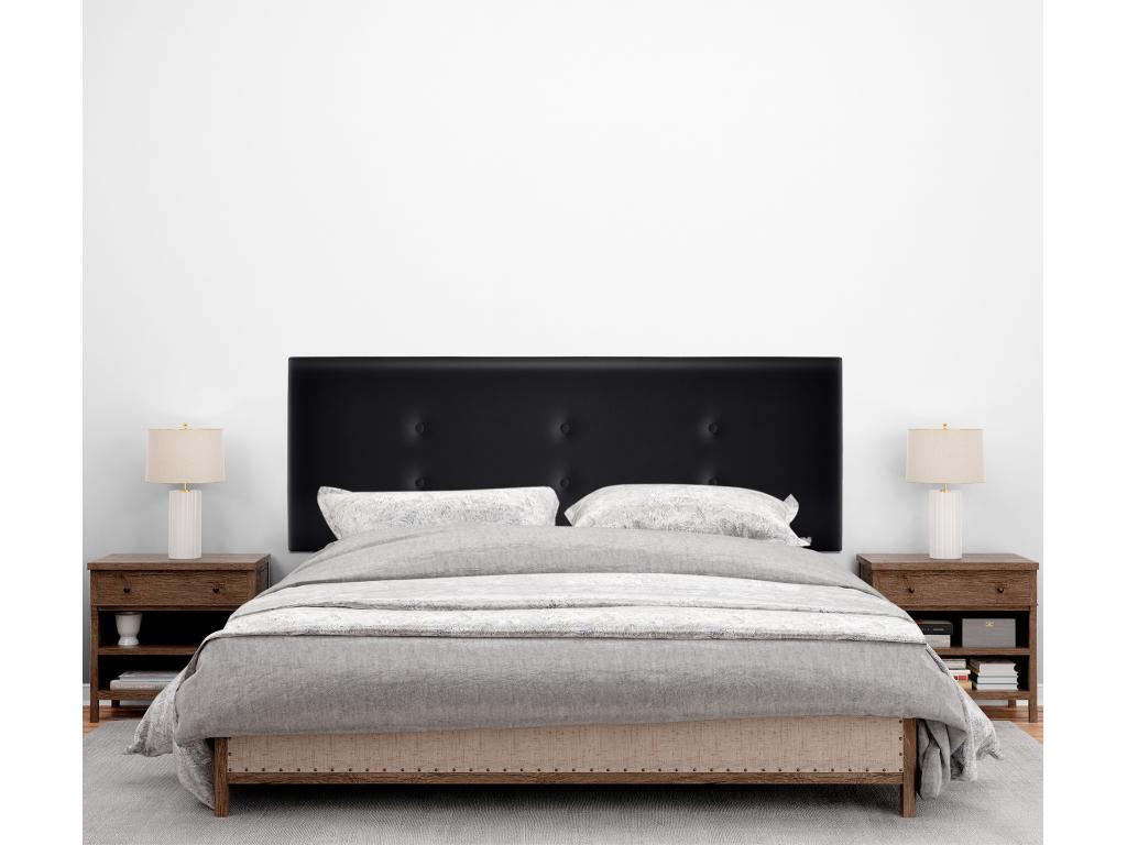 Black Faux Leather Headboard, 135 x 105 cm